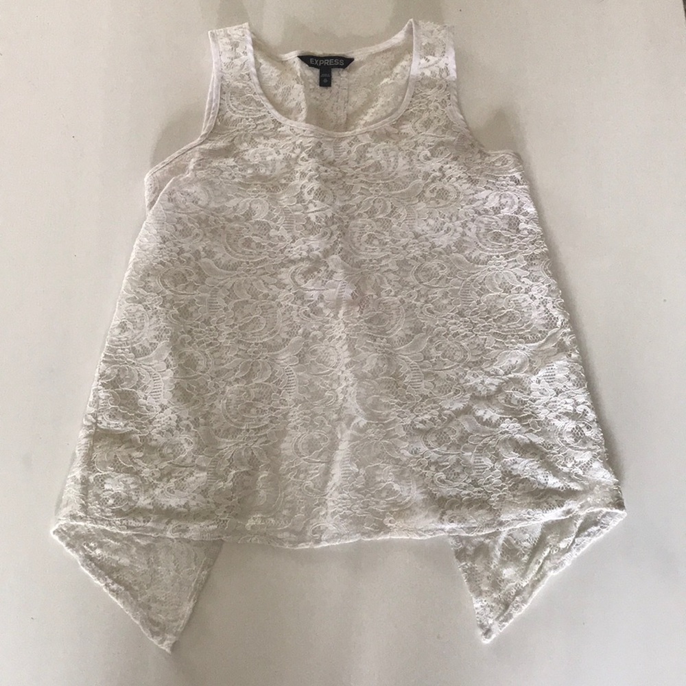 Express lace top with open back